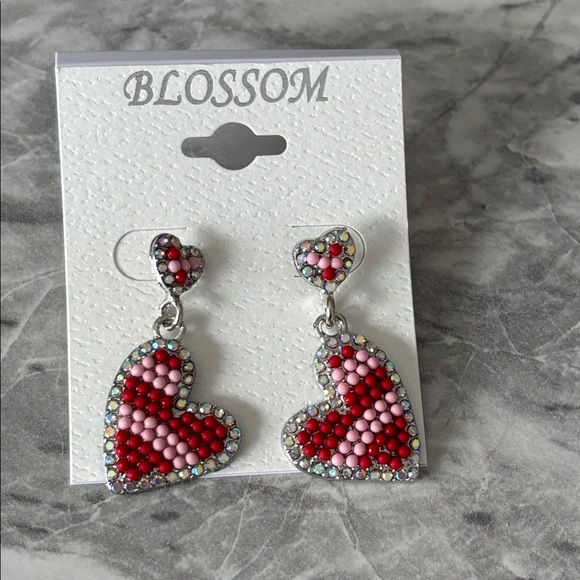 Jewelry - Pink and Red Heart Earrings